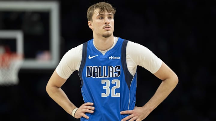 Nov 17, 2025; Minneapolis, Minnesota, USA; Dallas Mavericks forward Cooper Flagg (32) looks on against the Minnesota Timberwolves in the first half at Target Center. Mandatory Credit: Jesse Johnson-Imagn Images Nov 17, 2025; Minneapolis, Minnesota, USA; Dallas Mavericks forward Cooper Flagg (32) looks on against the Minnesota Timberwolves in the first half at Target Center. Mandatory Credit: Jesse Johnson-Imagn Images