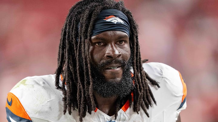 August 9, 2025; Santa Clara, California, USA; Denver Broncos linebacker Jordan Turner (55) after the game against the San Francisco 49ers at Levi's Stadium. Mandatory Credit: Kyle Terada-Imagn Images August 9, 2025; Santa Clara, California, USA; Denver Broncos linebacker Jordan Turner (55) after the game against the San Francisco 49ers at Levi's Stadium. Mandatory Credit: Kyle Terada-Imagn Images