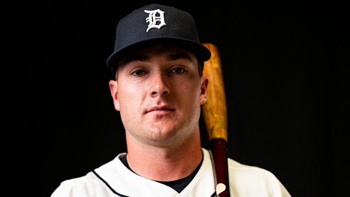 Detroit Tigers infielder Kevin McGonigle on picture day during spring training at TigerTown in Lakeland, Fla. on Tuesday, Feb. 17, 2026.
