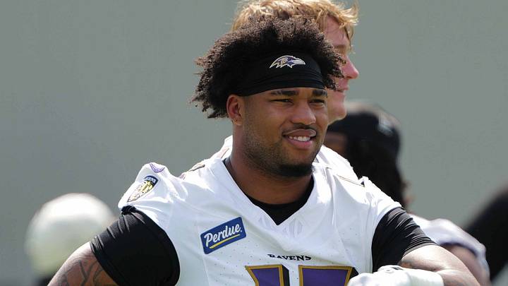 Jul 29, 2026; Ownings Mills, MD, USA; Baltimore Ravens linebacker Mike Green (15) during practice at the Under Armour Performance Center. Mandatory Credit: Mitch Stringer-Imagn Images Jul 29, 2026; Ownings Mills, MD, USA; Baltimore Ravens linebacker Mike Green (15) during practice at the Under Armour Performance Center. Mandatory Credit: Mitch Stringer-Imagn Images