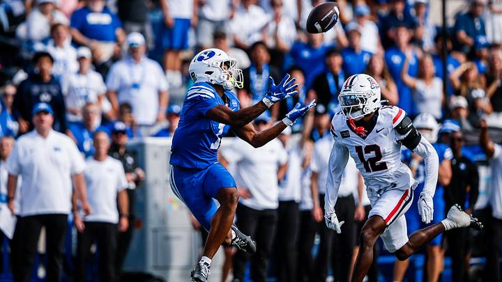 BYU wide receiver Legend Glasker against Arizona BYU wide receiver Legend Glasker against Arizona