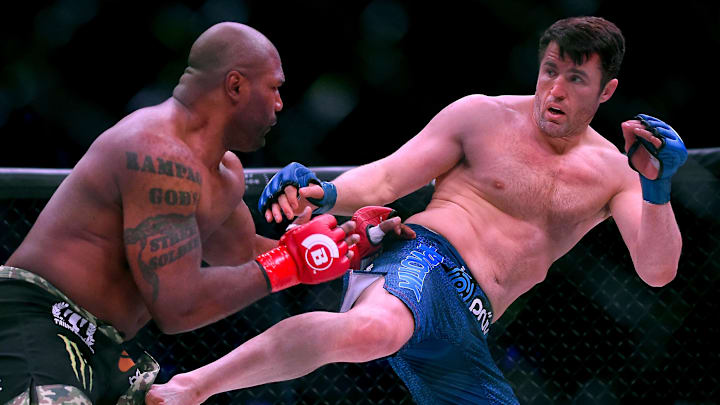 Chael Sonnen y Quinton Jackson en una pelea de la compañía Bellator