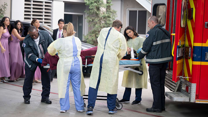 GREYÕS ANATOMY - ÒJump (for My Love)Ó - Meredith and Nick return to Grey Sloan to treat a liver transplant patient. Meanwhile, Bailey hosts an intern retreat at her home, and Winston and Ben aid an unexpected crash victim. THURSDAY, MARCH 13 (10:00-11:00 p.m. EDT) on ABC. (Disney/Anne Marie Fox) 
TIFFANY DUPONT, ASHLEY AUGUST, TELLY LEUNG, CATERINA SCORSONE