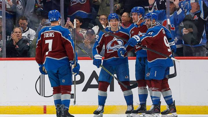 Colorado Avalanche center Brock Nelson (11) Artturi Lehkonen (62) and center Nazem Kadri (91) Devon Toews (7). Credit: Isaiah J. Downing-Imagn Images Colorado Avalanche center Brock Nelson (11) Artturi Lehkonen (62) and center Nazem Kadri (91) Devon Toews (7). Credit: Isaiah J. Downing-Imagn Images