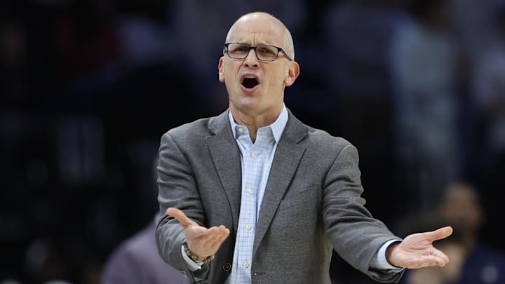 Feb 21, 2026; Philadelphia, Pennsylvania, USA; UConn Huskies head coach Dan Hurley reacts during the first half against the Villanova Wildcats at Xfinity Mobile Arena. Mandatory Credit: Bill Streicher-Imagn Images Feb 21, 2026; Philadelphia, Pennsylvania, USA; UConn Huskies head coach Dan Hurley reacts during the first half against the Villanova Wildcats at Xfinity Mobile Arena. Mandatory Credit: Bill Streicher-Imagn Images