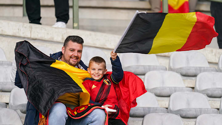 Supporters belges lors du match contre la Pologne Supporters belges lors du match contre la Pologne