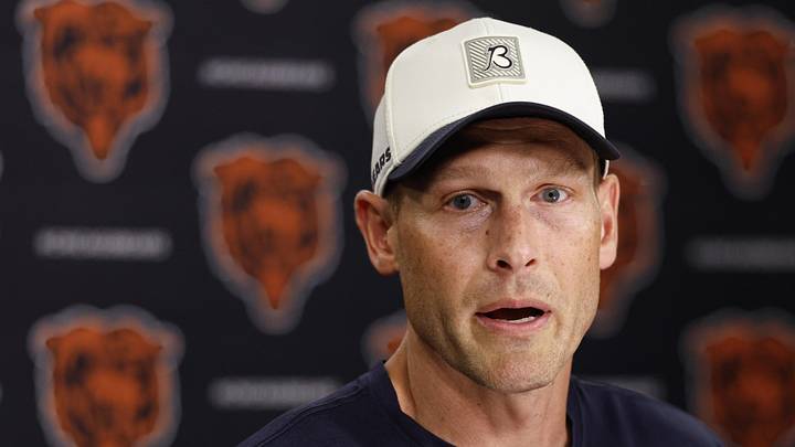 Chicago Bears head coach Ben Johnson speaks during Minicamp.