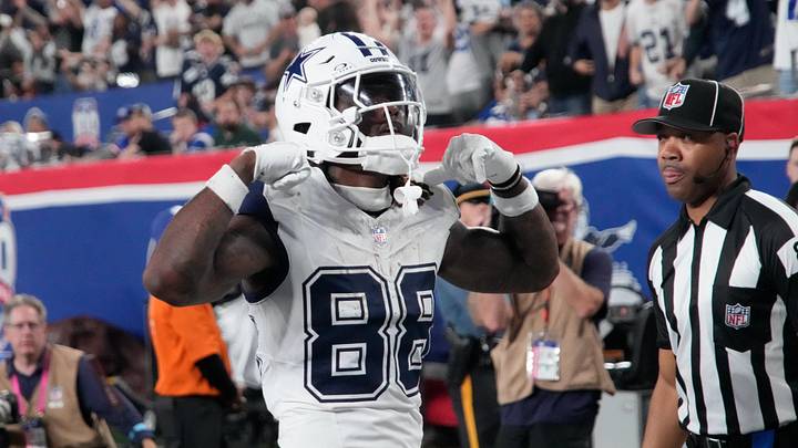 Dallas Cowboys wide receiver CeeDee Lamb celebrates after a touchdown against the Giants. Dallas Cowboys wide receiver CeeDee Lamb celebrates after a touchdown against the Giants.