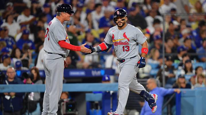 Sep 2, 2026; Los Angeles, California, USA; St. Louis Cardinals catcher Leo Bernal (13) hits a 2 run home run during the seventh inning against the Los Angeles Dodgers at UNIQLO Field at Dodger Stadium. Mandatory Credit: Gary A. Vasquez-Imagn Images Sep 2, 2026; Los Angeles, California, USA; St. Louis Cardinals catcher Leo Bernal (13) hits a 2 run home run during the seventh inning against the Los Angeles Dodgers at UNIQLO Field at Dodger Stadium. Mandatory Credit: Gary A. Vasquez-Imagn Images