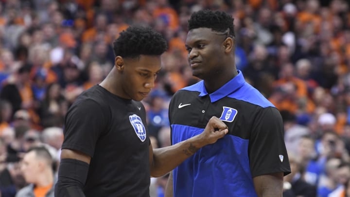 Duke basketball guard RJ Barrett and forward Zion Williamson Duke basketball guard RJ Barrett and forward Zion Williamson