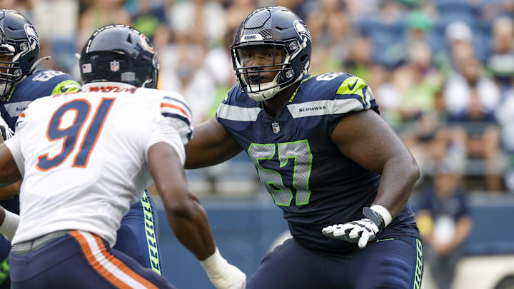 Seattle Seahawks offensive tackle Charles Cross Seattle Seahawks offensive tackle Charles Cross