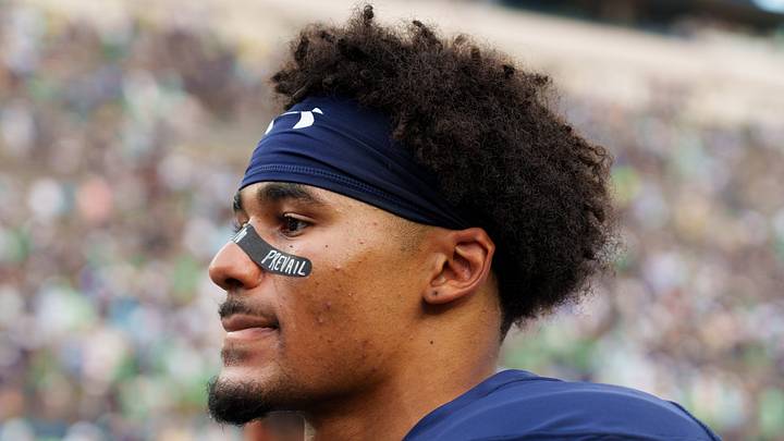 Notre Dame wide receiver Jerome Bettis Jr. walks off the field after winning a NCAA football game 52-0 against Rice at Notre Dame Stadium on Saturday, Sept. 12, 2026, in South Bend. Notre Dame wide receiver Jerome Bettis Jr. walks off the field after winning a NCAA football game 52-0 against Rice at Notre Dame Stadium on Saturday, Sept. 12, 2026, in South Bend.