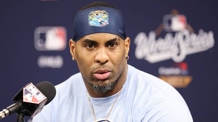 Oct 27, 2026; St. Petersburg, Florida, USA; Tampa Bay Rays designated hitter Yandy Diaz (2) speaks in a press conference before game four of the 2026 World Series against the Milwaukee Brewers at Tropicana Field. Mandatory Credit: Nathan Ray Seebeck-Imagn Images Oct 27, 2026; St. Petersburg, Florida, USA; Tampa Bay Rays designated hitter Yandy Diaz (2) speaks in a press conference before game four of the 2026 World Series against the Milwaukee Brewers at Tropicana Field. Mandatory Credit: Nathan Ray Seebeck-Imagn Images