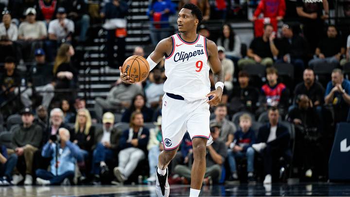 Apr 7, 2026; Inglewood, California, USA; Los Angeles Clippers guard Bennedict Mathurin (9) controls the ball during the first half against the Dallas Mavericks at Intuit Dome. Mandatory Credit: William Liang-Imagn Images Apr 7, 2026; Inglewood, California, USA; Los Angeles Clippers guard Bennedict Mathurin (9) controls the ball during the first half against the Dallas Mavericks at Intuit Dome. Mandatory Credit: William Liang-Imagn Images