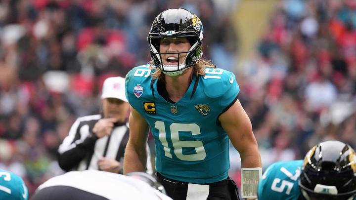 Oct 18, 2026; London, ENG; Jacksonville Jaguars quarterback Trevor Lawrence (16) yells during the first half against the Houston Texans at Wembley Stadium. Mandatory Credit: Kirby Lee-Imagn Images Oct 18, 2026; London, ENG; Jacksonville Jaguars quarterback Trevor Lawrence (16) yells during the first half against the Houston Texans at Wembley Stadium. Mandatory Credit: Kirby Lee-Imagn Images