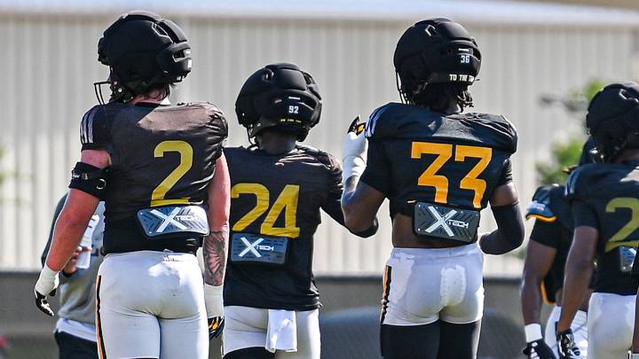 Southern Miss linebackers Tyler Lassiter (#2 left) and Avery Sledge (#33 right) look on during the first week of fall camp. Southern Miss linebackers Tyler Lassiter (#2 left) and Avery Sledge (#33 right) look on during the first week of fall camp.