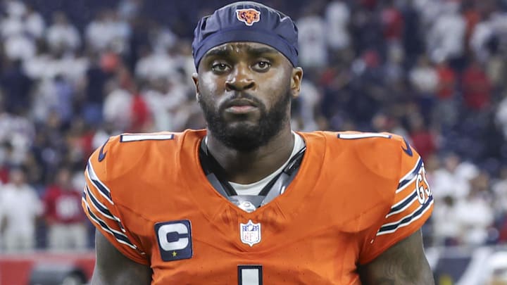 Chicago Bears cornerback Jaylon Johnson (1) after the game against the Houston Texans at NRG Stadium.
