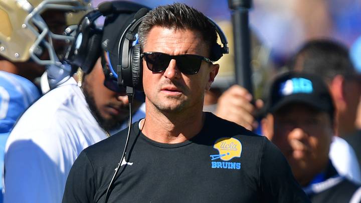 Oct 24, 2026; Pasadena, California, USA; UCLA Bruins head coach Bob Chesney looks on during the first half against the Michigan State Spartans at Rose Bowl.at Rose Bowl. Mandatory Credit: Gary A. Vasquez-Imagn Images Oct 24, 2026; Pasadena, California, USA; UCLA Bruins head coach Bob Chesney looks on during the first half against the Michigan State Spartans at Rose Bowl.at Rose Bowl. Mandatory Credit: Gary A. Vasquez-Imagn Images