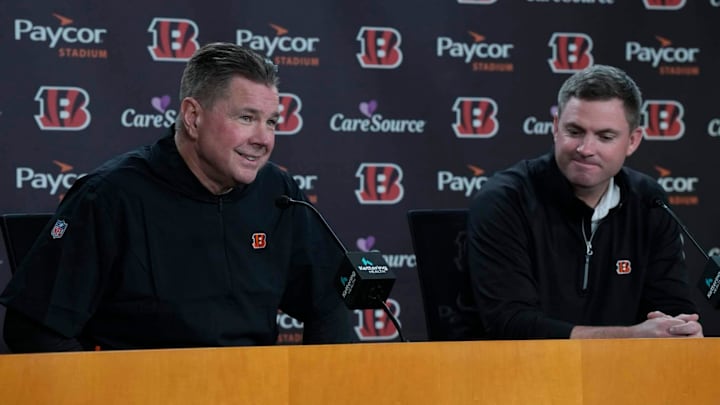 Cincinnati Bengals head coach Zac Taylor introduced new defensive coordinator Al Golden at Paycor Stadium on Jan. 27, 2025.