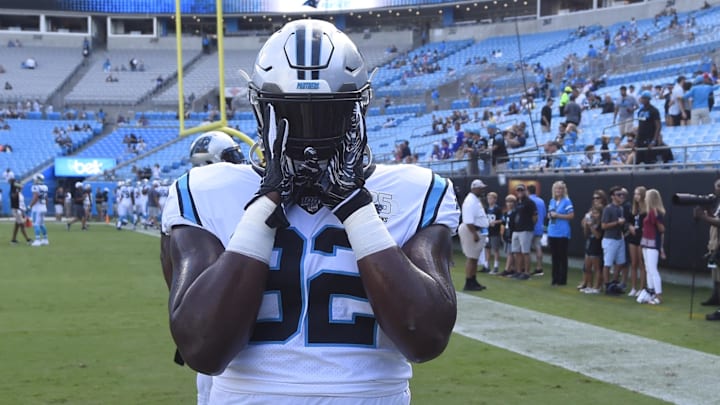 Carolina Panthers defensive tackle Vernon Butler (92) on the field before the game