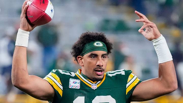 Green Bay Packers quarterback Jordan Love pumps up the crowd as he walks off the field after defeating the Dallas Cowboys. Green Bay Packers quarterback Jordan Love pumps up the crowd as he walks off the field after defeating the Dallas Cowboys.