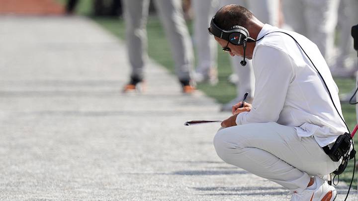 Sep 13, 2025; Austin, Texas, USA; Texas Longhorns head coach Steve Sarkisian