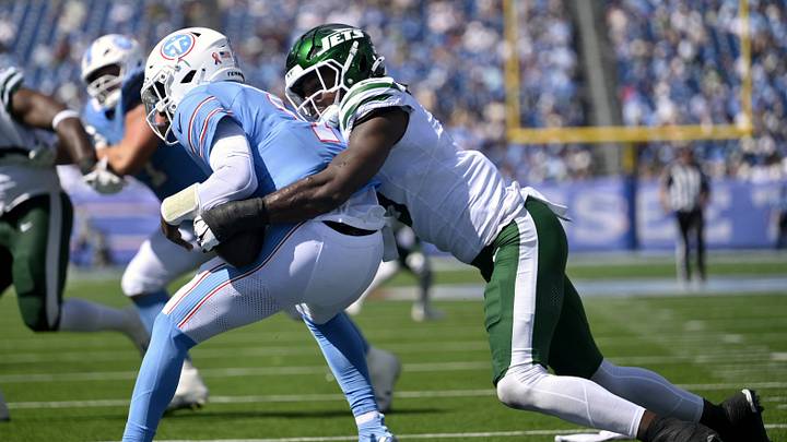 New York Jets defensive end Will McDonald IV (right) had one of the team's three sacks in Sunday's 13-point win. New York Jets defensive end Will McDonald IV (right) had one of the team's three sacks in Sunday's 13-point win.