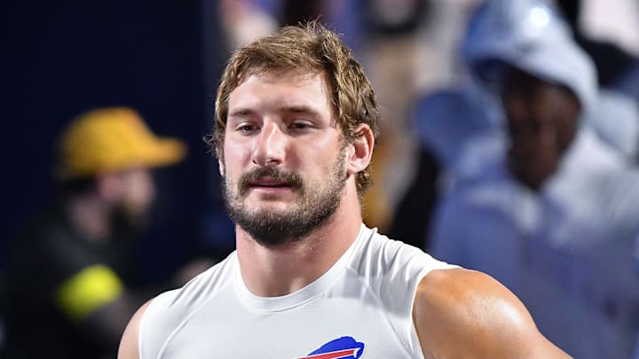 Buffalo Bills defensive end Joey Bosa (97) warming up.