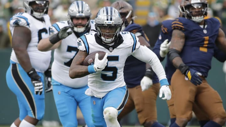 Carolina Panthers running back Rico Dowdle. Carolina Panthers running back Rico Dowdle.