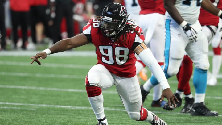 Former Atlanta Falcons defensive end Takkarist McKinley signed with the New York Jets. Former Atlanta Falcons defensive end Takkarist McKinley signed with the New York Jets.