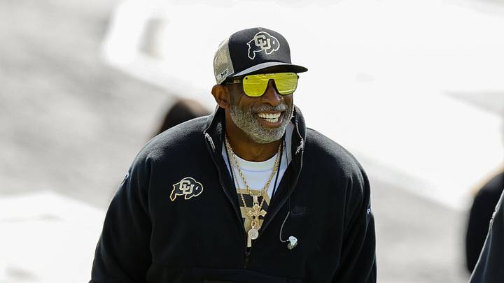 Apr 19, 2025; Boulder, CO, USA; Colorado Buffaloes head coach Deion Sanders during the spring game at Folsom Field. Mandatory Credit: Isaiah J. Downing-Imagn Images