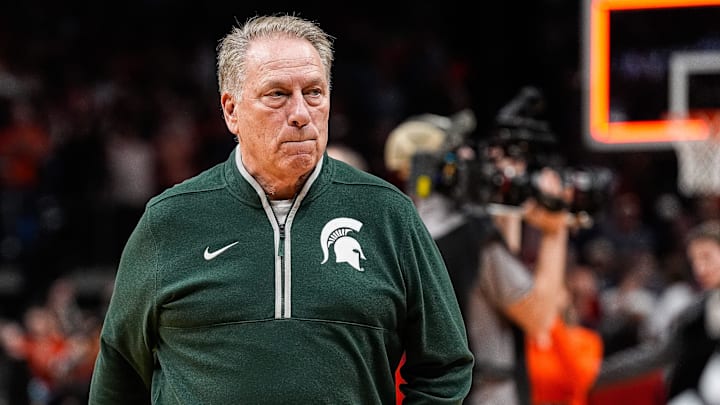 Michigan State head coach Tom Izzo exits the court after 70-64 loss to Auburn at the Elite Eight round of NCAA tournament at State Farm Arena in Atlanta, Ga. on Sunday, March 30, 2025.