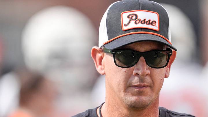 Oklahoma State head coach Eric Morris. Oklahoma State head coach Eric Morris.