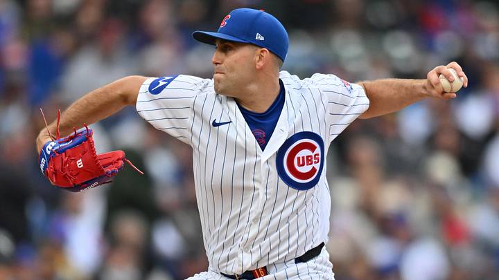 May 3, 2026; Chicago, Illinois, USA; Chicago Cubs pitcher Matthew Boyd (16) pitches against the Arizona Diamondbacks during the first inning at Wrigley Field. Mandatory Credit: Patrick Gorski-Imagn Images