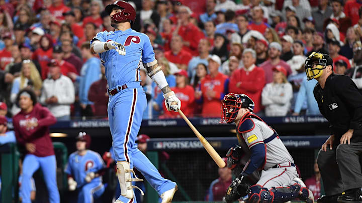 Oct 12, 2023; Philadelphia, Pennsylvania, USA; Philadelphia Phillies right fielder Nick Castellanos