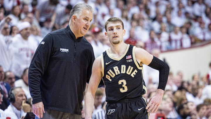 Purdue Boilermakers head coach Matt Painter and guard Braden Smith (3). Purdue Boilermakers head coach Matt Painter and guard Braden Smith (3).