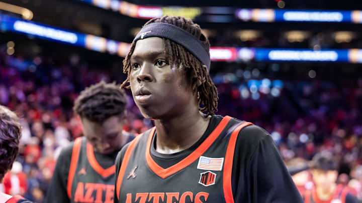 San Diego State Aztecs forward Magoon Gwath (0). 