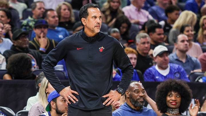 Oct 16, 2026; Orlando, Florida, USA; Miami Heat head coach Erik Spoelstra during the second quarter against the Orlando Magic at Kia Center. Mandatory Credit: Mike Watters-Imagn Images Oct 16, 2026; Orlando, Florida, USA; Miami Heat head coach Erik Spoelstra during the second quarter against the Orlando Magic at Kia Center. Mandatory Credit: Mike Watters-Imagn Images