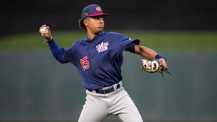 Cincinnati Reds prospects Rece Hinds.