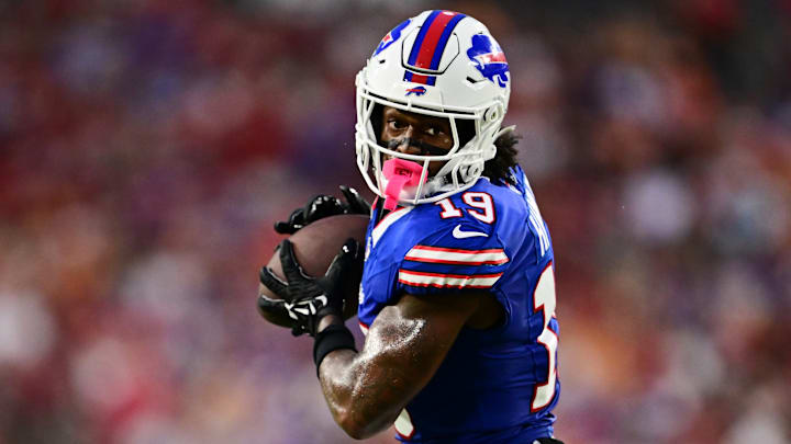 Former Penn State wide receiver KJ Hamler during the Buffalo Bills v. Tampa Bay Buccaneers NFL Preseason game