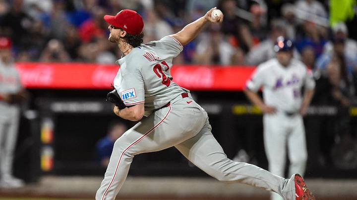 Sep 17, 2026; New York City, New York, USA; Philadelphia Phillies starting pitcher Aaron Nola (27) pitches against the New York Mets during the first inning at Citi Field. Mandatory Credit: John Jones-Imagn Images Sep 17, 2026; New York City, New York, USA; Philadelphia Phillies starting pitcher Aaron Nola (27) pitches against the New York Mets during the first inning at Citi Field. Mandatory Credit: John Jones-Imagn Images