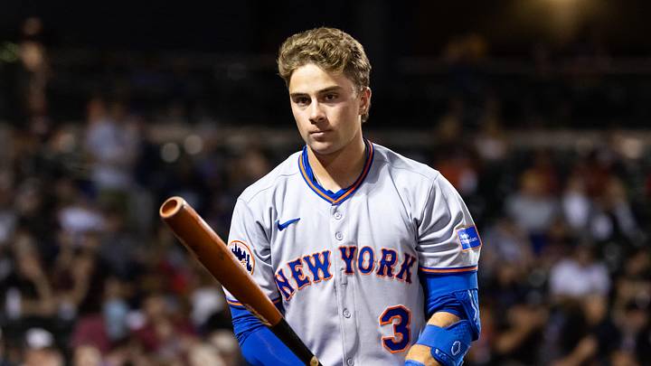 New York Mets outfielder Nick Morabito during the Arizona Fall League Fall Stars Game at Sloan Park. New York Mets outfielder Nick Morabito during the Arizona Fall League Fall Stars Game at Sloan Park.