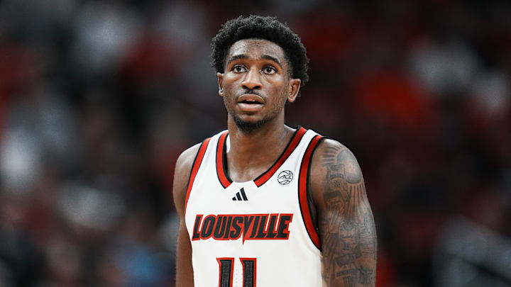 Louisville Cardinals guard Kobe Rodgers (11) during the game against South Carolina State at the KFC Yum! Center in Louisville, Kentucky Monday night, Nov. 3, 2025.