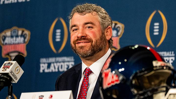 Ole Miss head coach Pete Golding smiles during a press conference for the Sugar Bowl and College Football Playoff quarterfinals at the Sheraton New Orleans Hotel in New Orleans, La., on Wednesday, Dec. 31, 2025.