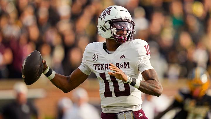 Texas A&M Aggies quarterback Marcel Reed (10) throws a pass during the first half against the Missouri Tigers at Faurot Field at Memorial Stadium. Texas A&M Aggies quarterback Marcel Reed (10) throws a pass during the first half against the Missouri Tigers at Faurot Field at Memorial Stadium.