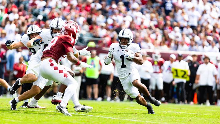 Penn State Nittany Lions running back James Peoples (1) runs the ball vs. the Temple Owls at Lincoln Financial Field. Penn State Nittany Lions running back James Peoples (1) runs the ball vs. the Temple Owls at Lincoln Financial Field.