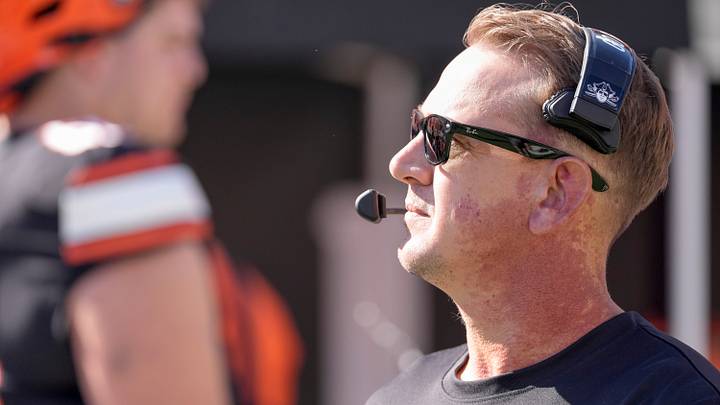 OSU head coach Eric Morris. OSU head coach Eric Morris.