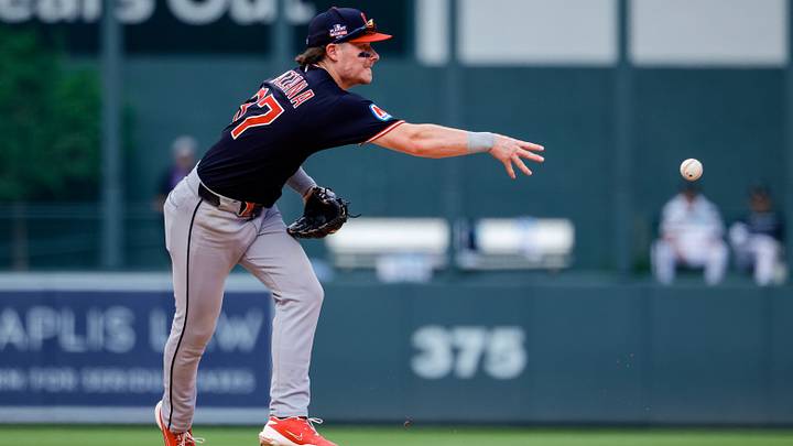 Aug 23, 2026: Cleveland Guardians second baseman Travis Bazzana (37) tosses the ball to second for an out in the seventh inning against the Colorado Rockies at Coors Field. Credit: Isaiah J. Downing-Imagn Images