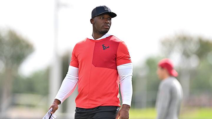 Jun 9, 2026; Houston, Texas, USA; Houston Texans head coach DeMeco Ryans arrives for the team’s minicamp at Houston Methodist Training Center. Mandatory Credit: Maria Lysaker-Imagn Images