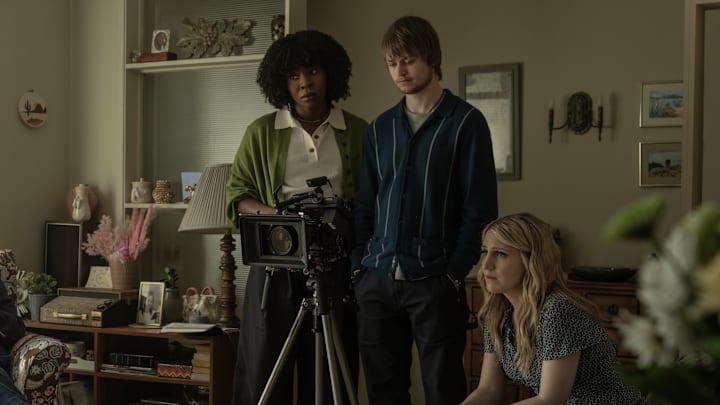L-R Tamera Tomakili as Ivy Campbell, Connor Paton as Tyler, and Annaleigh Ashford as Melissa Reed in Happy Face, episode 6, season 1, streaming on Paramount+. Photo credit: Ed Araquel/Paramount+